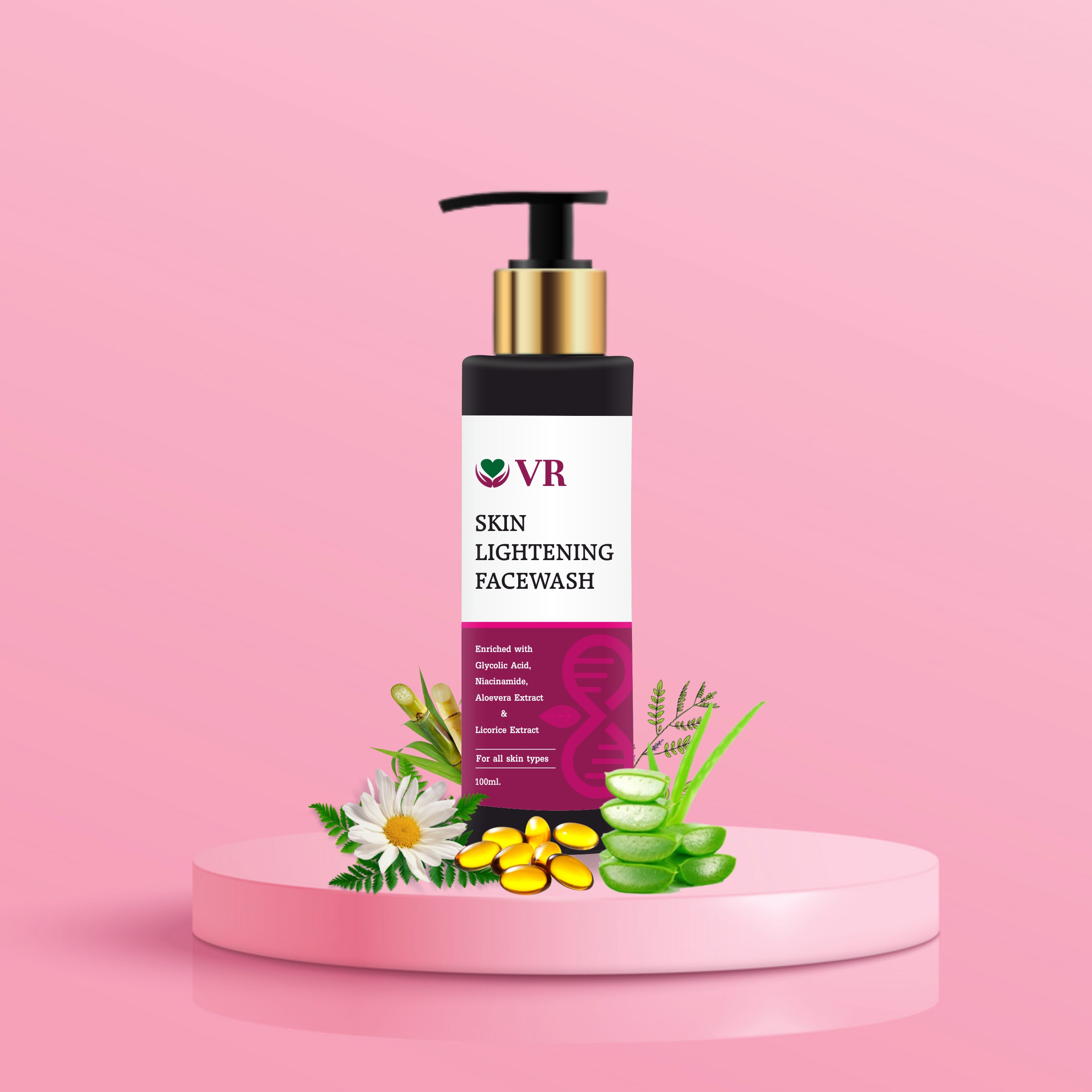 VR Glycolic Acid Facewash 3d